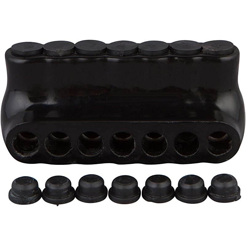 Black Insulated MultiCable Connector 7 Wire Ports 309 Wire Range 14 Allen Hex 518 L x 199 H Single Entry Small Wire Range