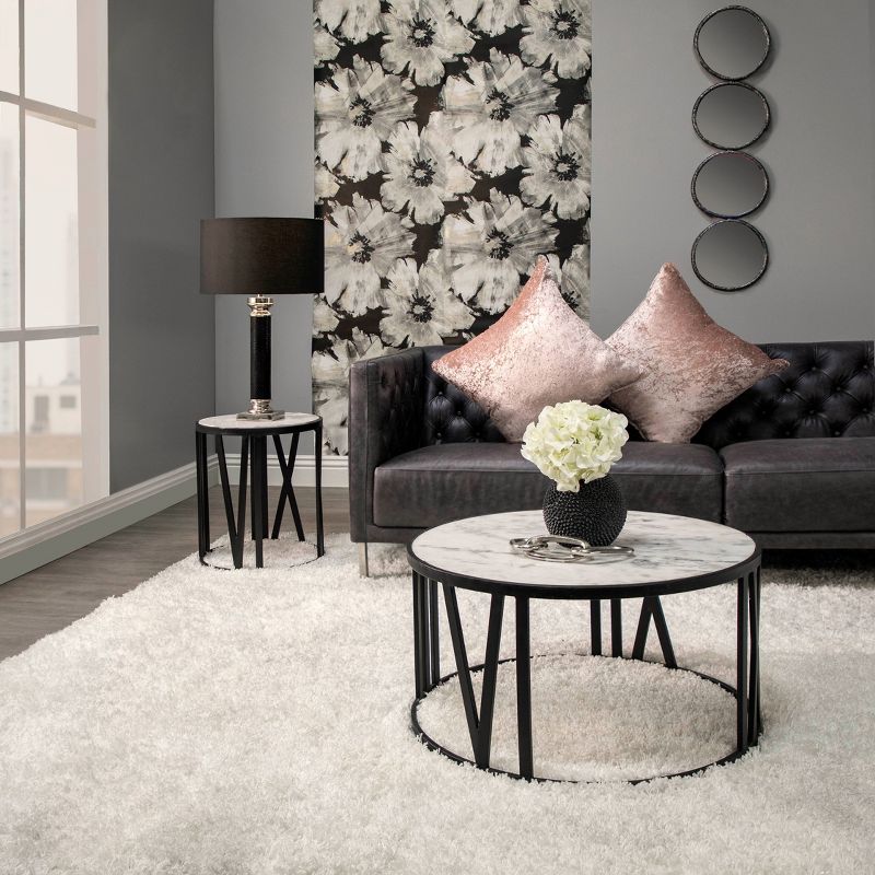 30" Round Coffee Table Black - Sagebrook Home