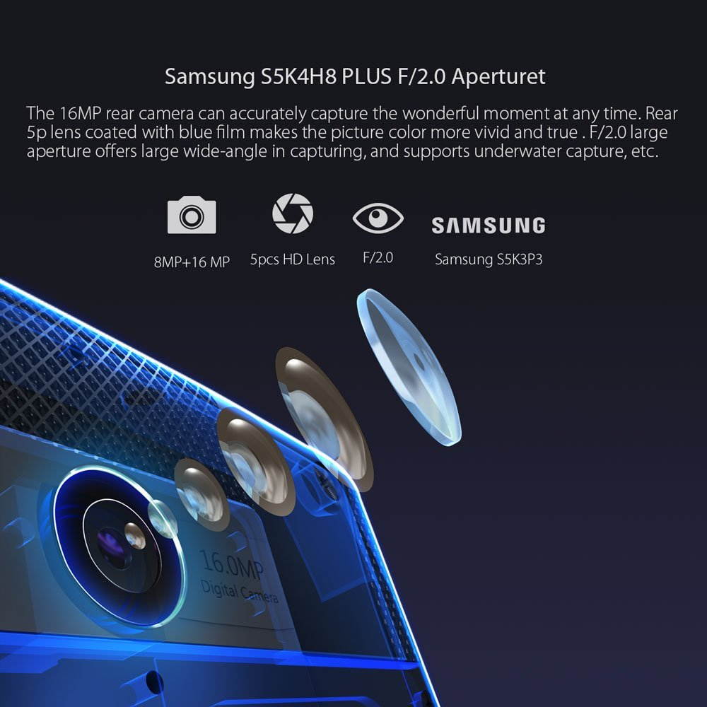 Blackview BV8000 Pro Unlocked International Rugged IP68 Waterproof Dual Sim 6GB Ram 64GB Rom 8.0MP+16.0MP DUAL Samsung Camera 5.0" FHD Android7.0 4180mAh  Battery 9V 2A Fingerprint GPS 4G+ Smartphone