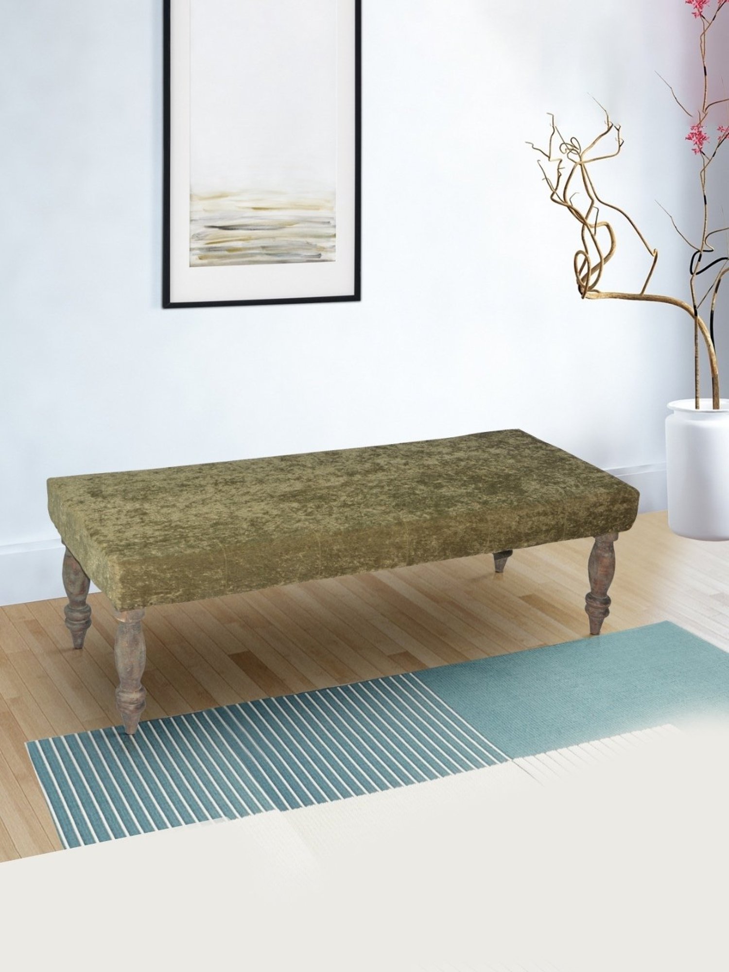 Ikiriya Cairo Solid Brown Wood 2 Seater Bench Sparkle