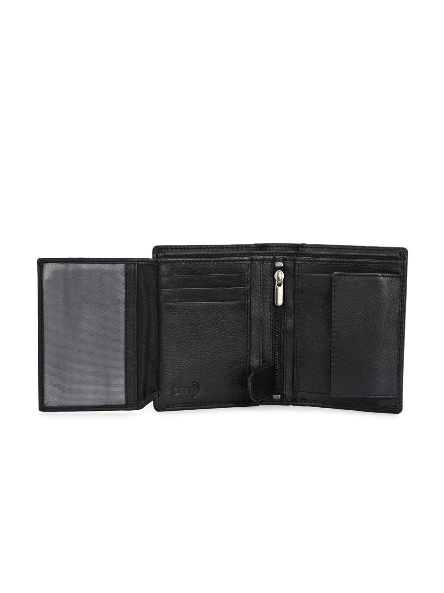 Clog London Black Leather Small Bi-Fold Wallet for Men