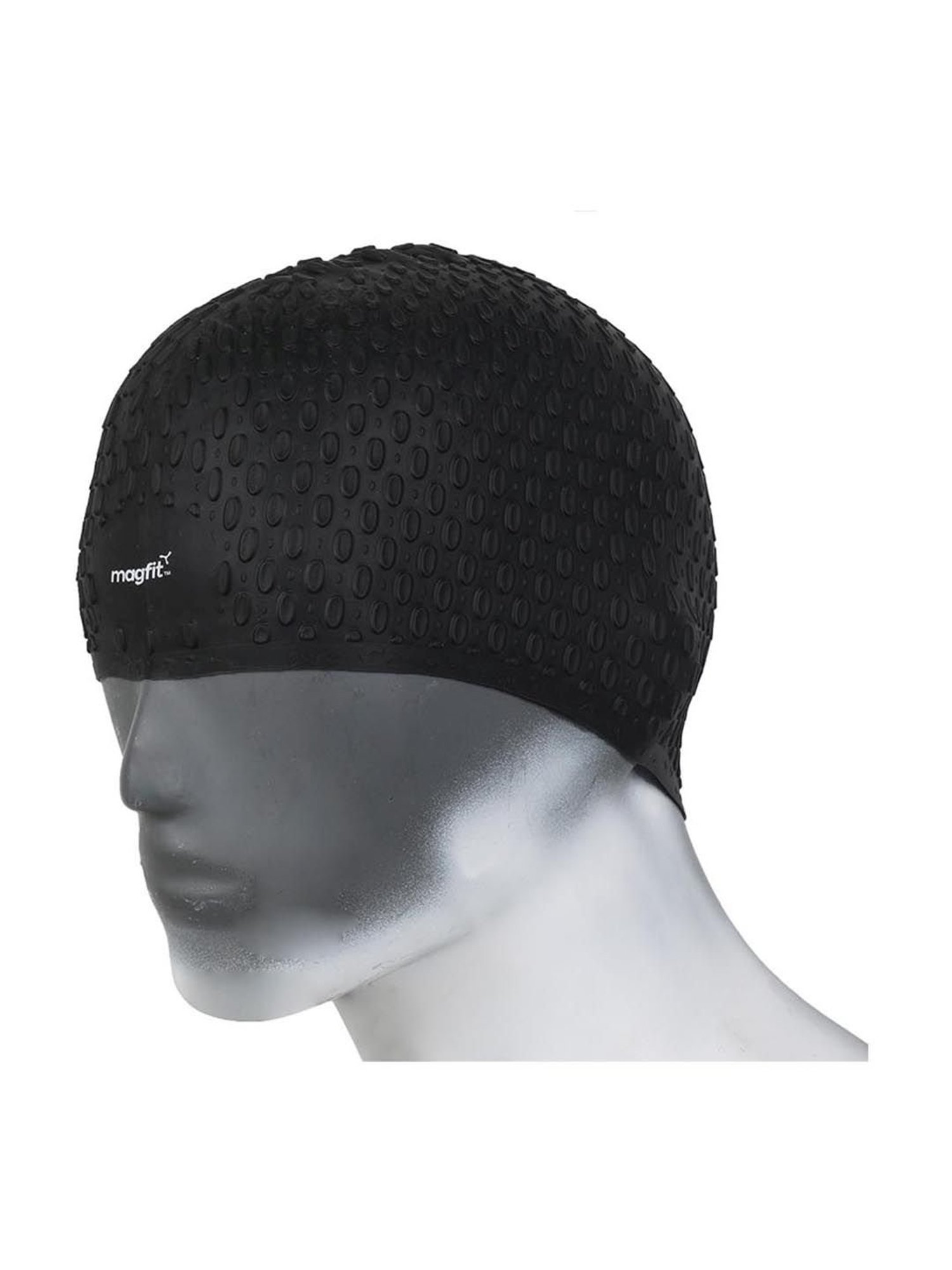 MagFit Black Bubble Swimming Cap