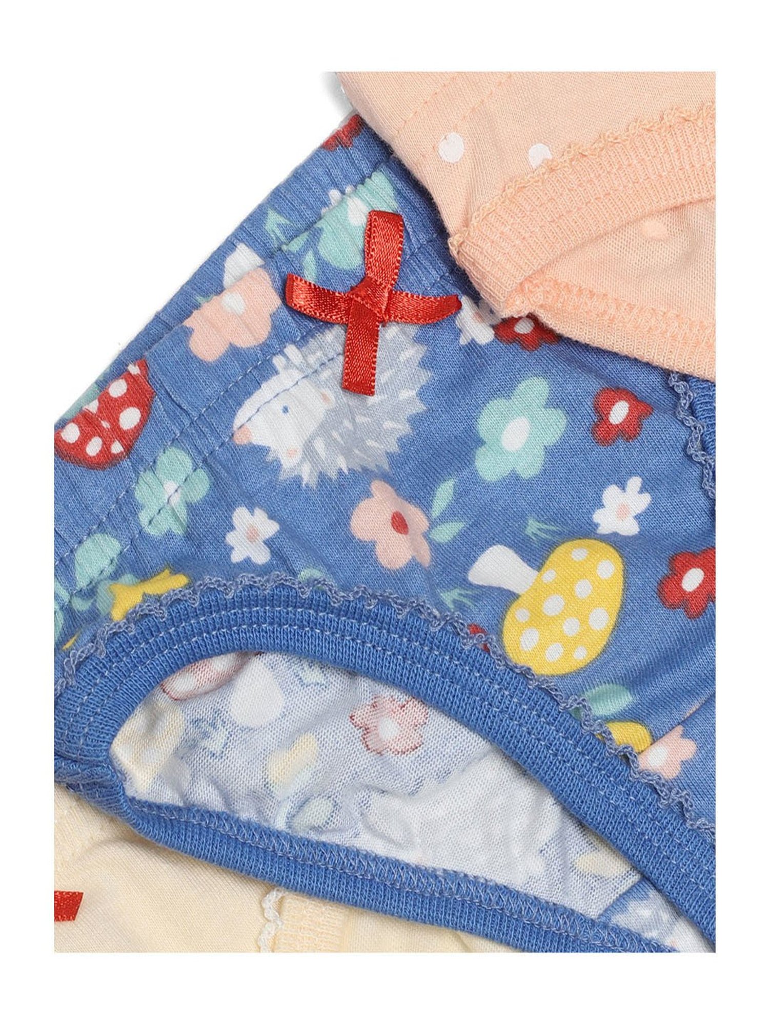 MiArcus Kids Peach & Blue Printed Briefs (Pack Of 3)