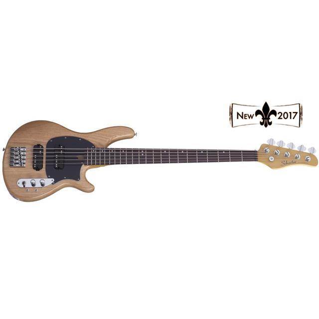 Schecter CV-5 5-String Bass Electric Guitar, Rosewood Fretboard, Gloss Natural