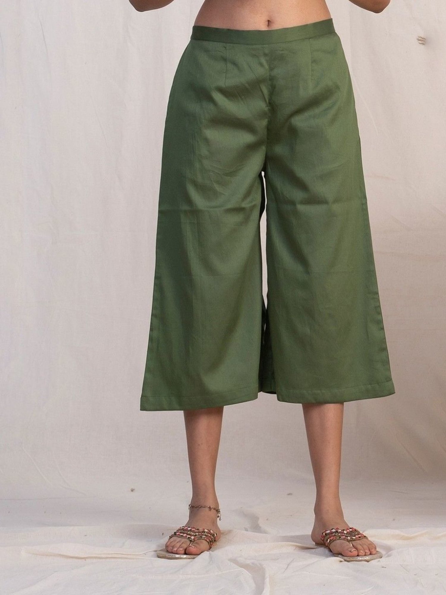 Akiso Jashn Green Short Plazzos