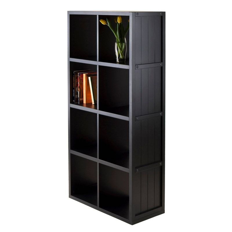 53.11" 9pc Timothy Set Storage Shelf 4X2 with Baskets Black - Winsome