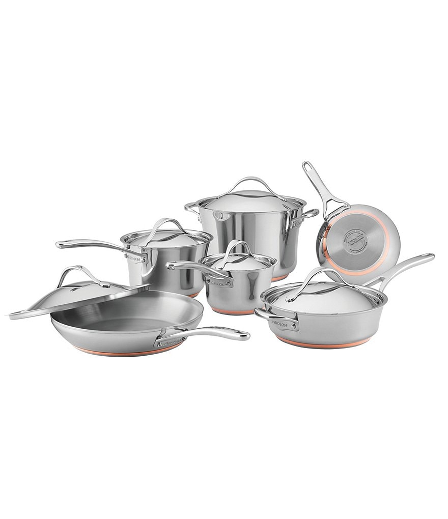 Anolon Nouvelle Copper Stainless Steel 11-Piece Cookware Set