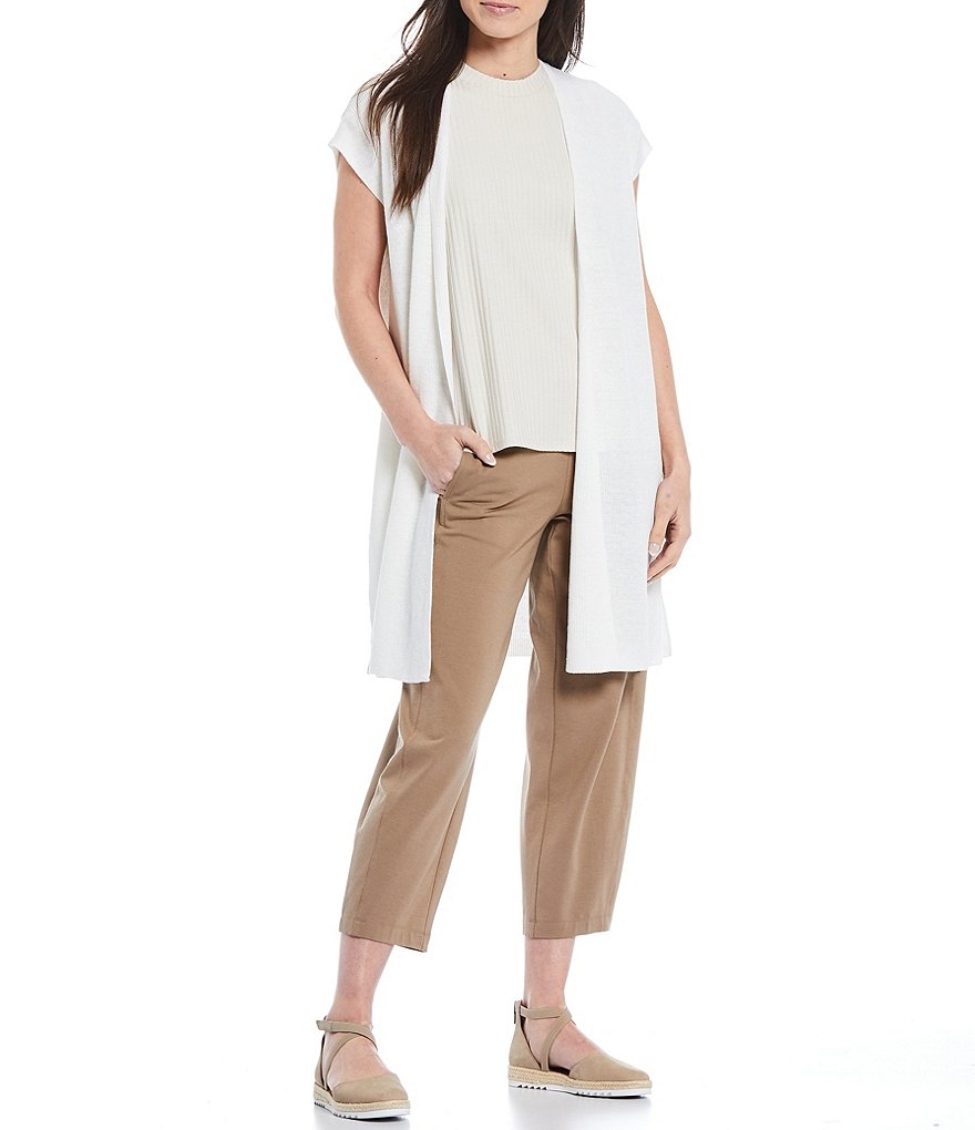 Ruby Rd. Soft Paisley Print Stand Collar Zip Front Patch Pocket Vest