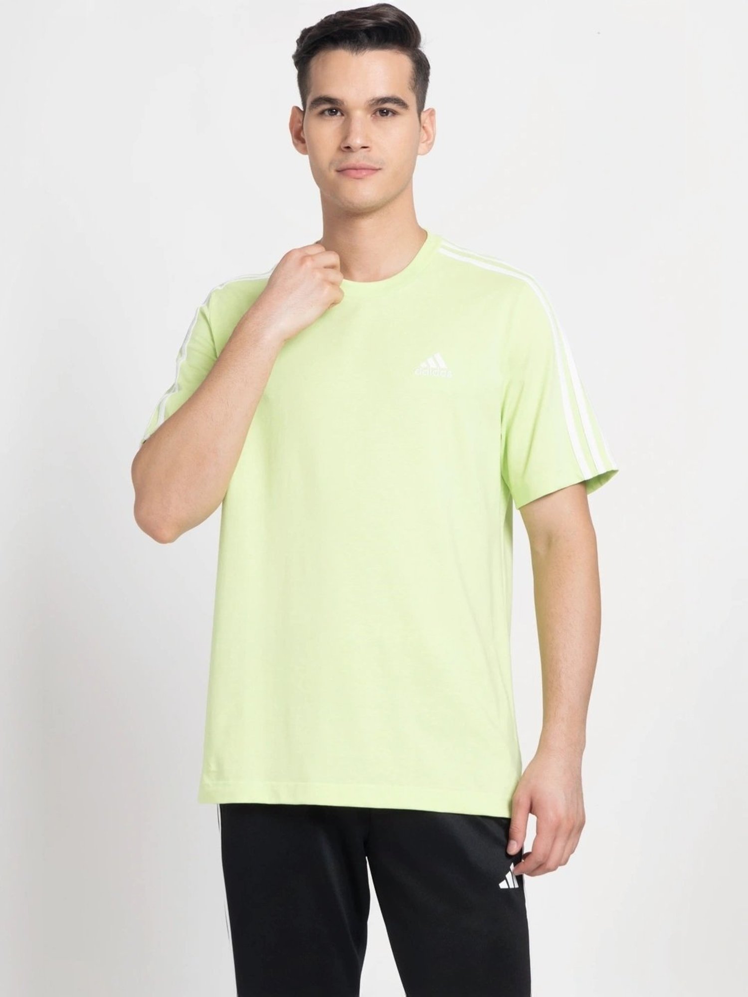 Adidas Green Cotton Regular Fit T-Shirt