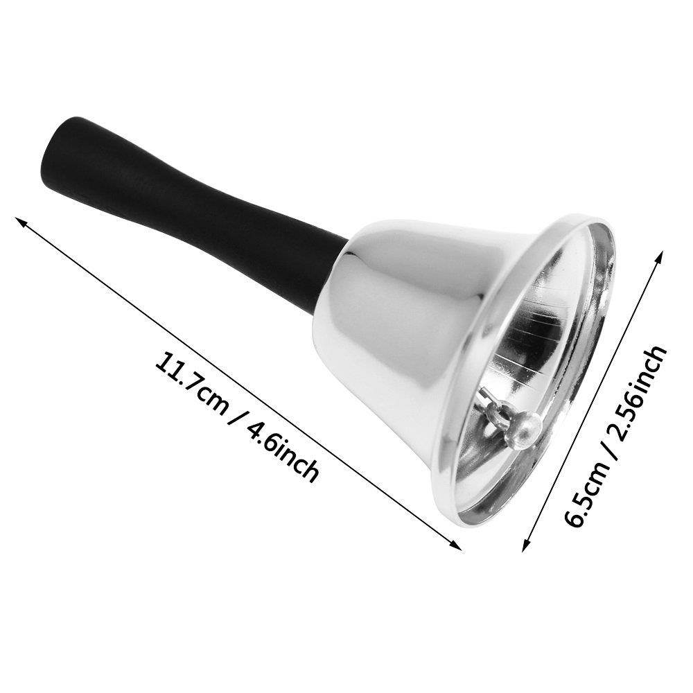 Hysagtek 2 Pcs Metal Tea Hand Bell Loud Call Service Bell Tone Handbell for Wedding Events, Decoration, Food Line, Alarm, Jingles, Ringing, Gold and Silver