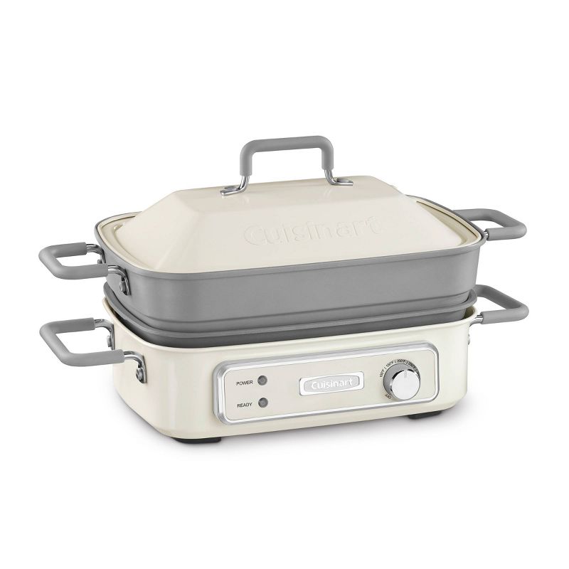 Cuisinart STACK5 Multifunctional Grill Slow Cook  Bake Saute and Steam - Cream and Gray - GR-M3