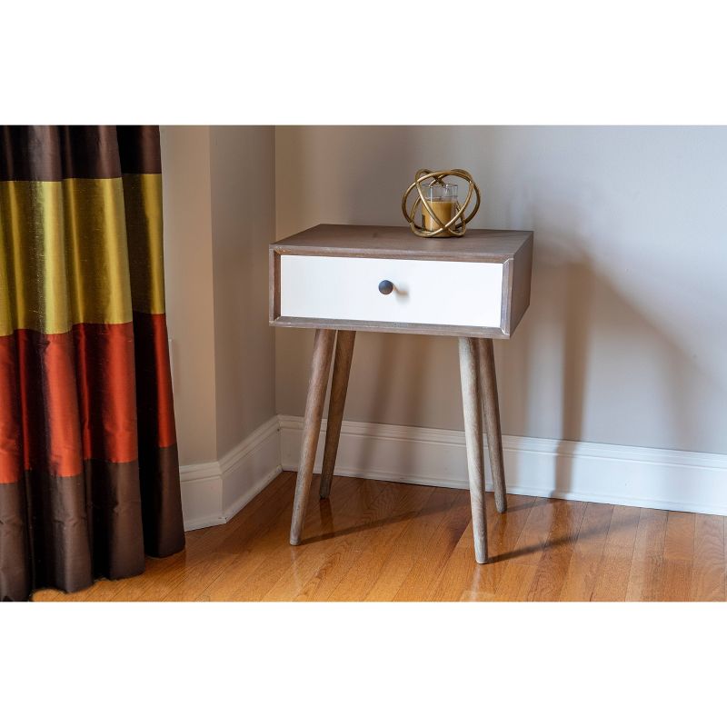 Melvin Mid Century Modern Storage Accent Table Driftwood - Décor Therapy