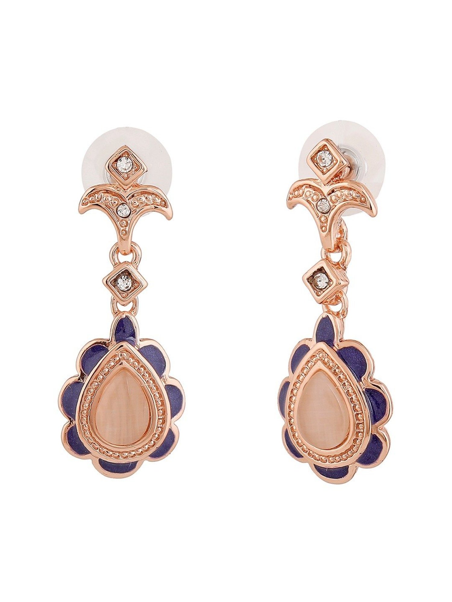 Estele Rose Gold-Plated Beautiful Dangler Earrings
