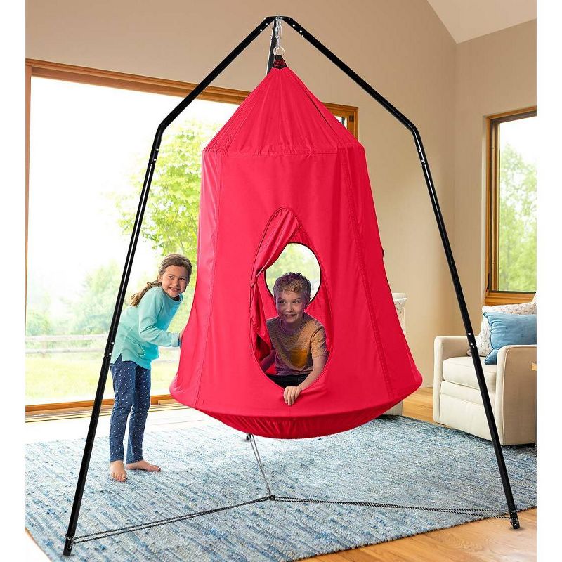 HearthSong Family HugglePod HangOut Stand for Hanging Chairs and Play Tents, Includes Hanging Hardware