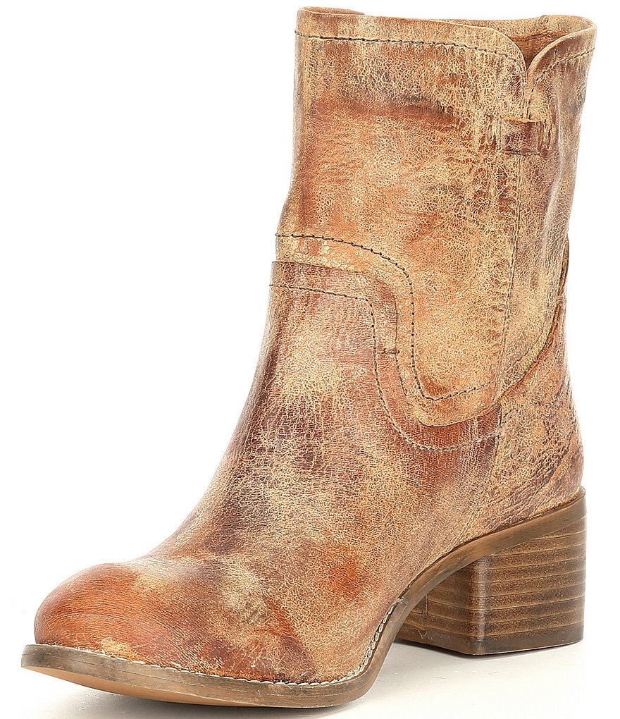 Diba True West Haven Distressed Leather Block Heel Boots