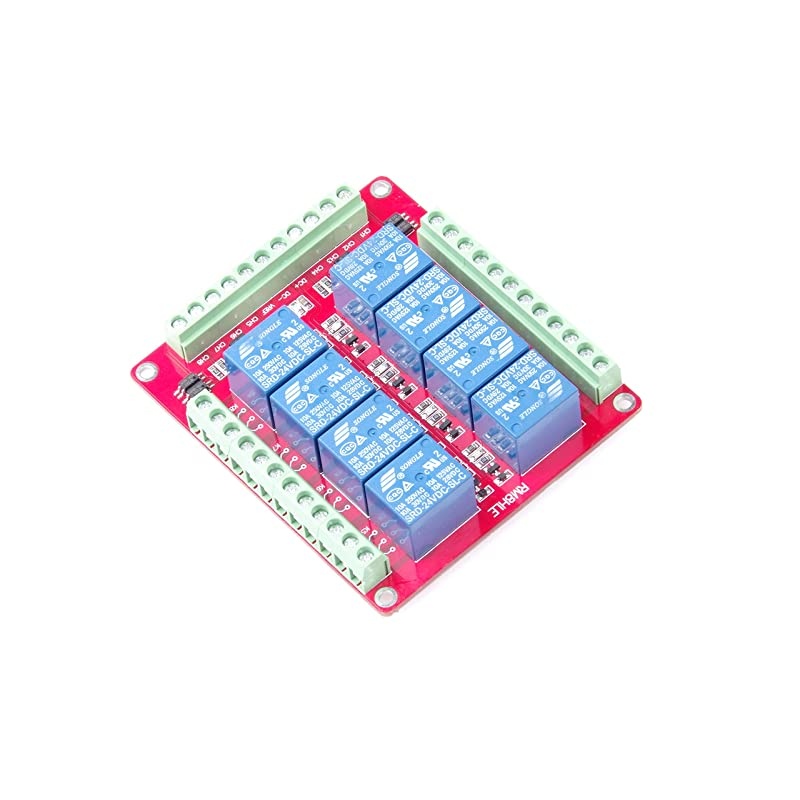DC 24V 8-Channel 10A Relay Control Module Bi-Directional Isolated Control Module High Low Level Trigger (DC 24V, 10A 8-Channel)