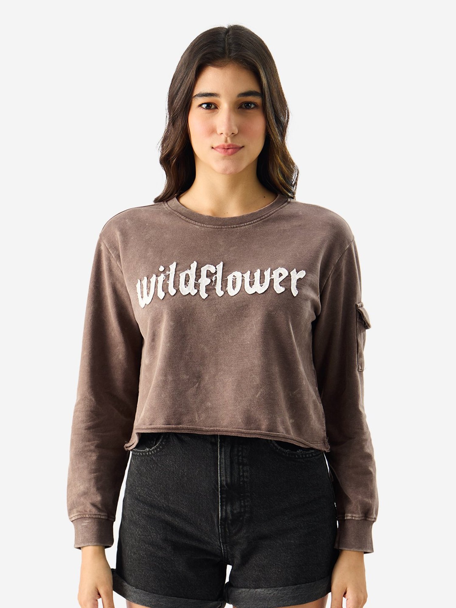 The Souled Store Brown Graphic Print Top