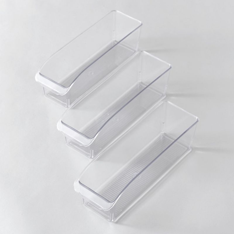 Lakeside Large Clear Plastic Storage Bins for the Kitchen and Home - Set of 3