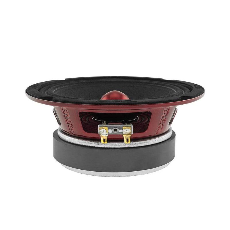 DS18 PRO-X6.4BM Pro X 6.5 Inch 500 Watt 250 RMS 4 Ohm Mid Range Car and Truck Door Loudspeaker with Black Steel Basket Bullet Design (4 Pack)