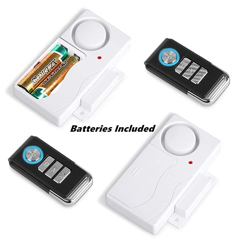 Wireless Remote Door Alarm Windows Open Alarms Magnetic Sensor Pool Alarm for Kids Safety Home Security 110 dB Loud Battery Included 2 Alarms with 2 Remotes