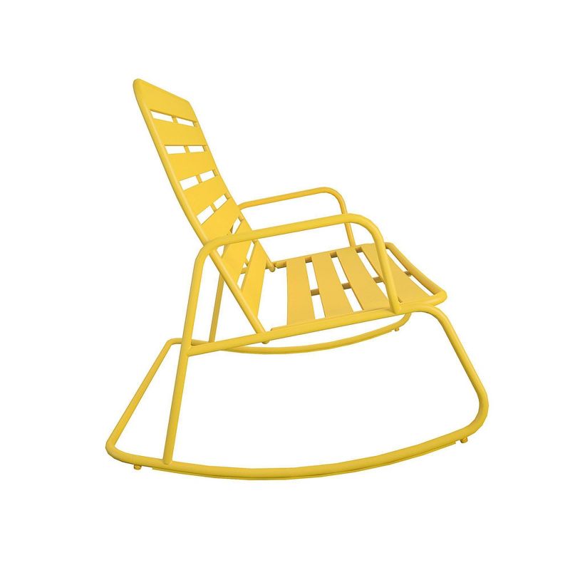 Roberta Outdoor/Indoor Rocker Loveseat - Yellow - Novogratz