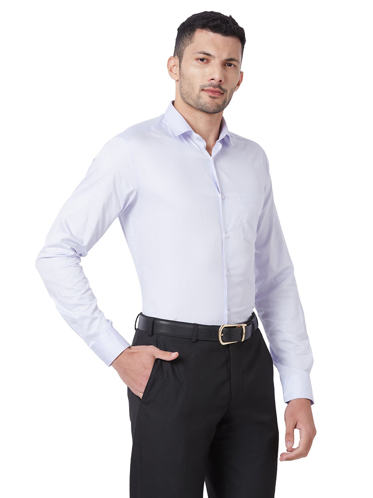 Kenneth Cole Lilac Slim Fit Cotton Shirt