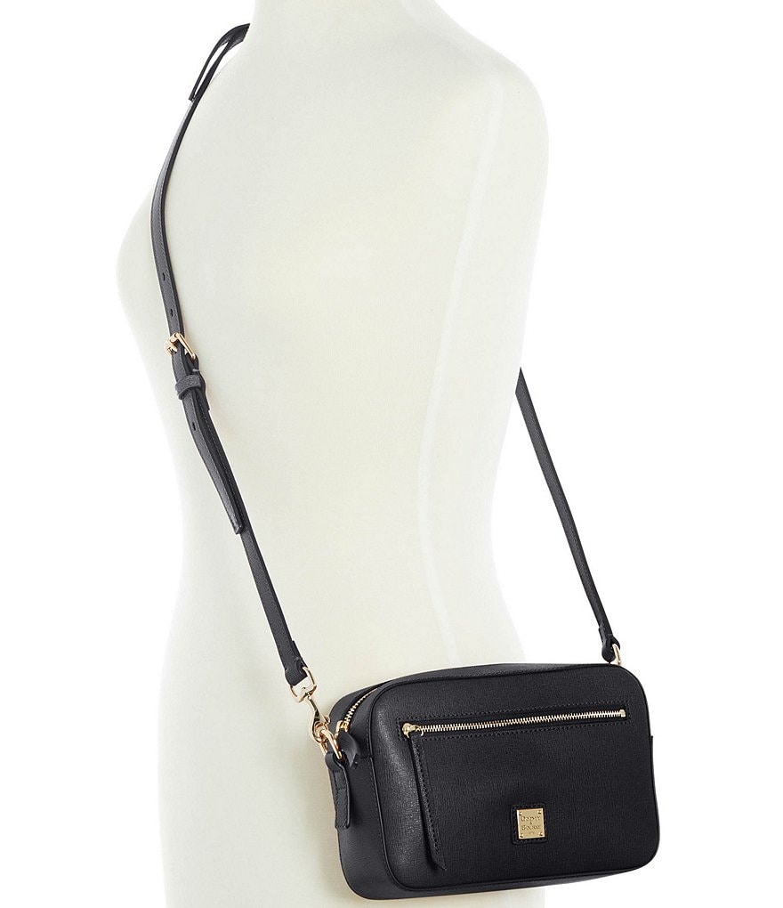 Dooney & Bourke Saffiano Collection Leather Camera Top Zip Crossbody Bag
