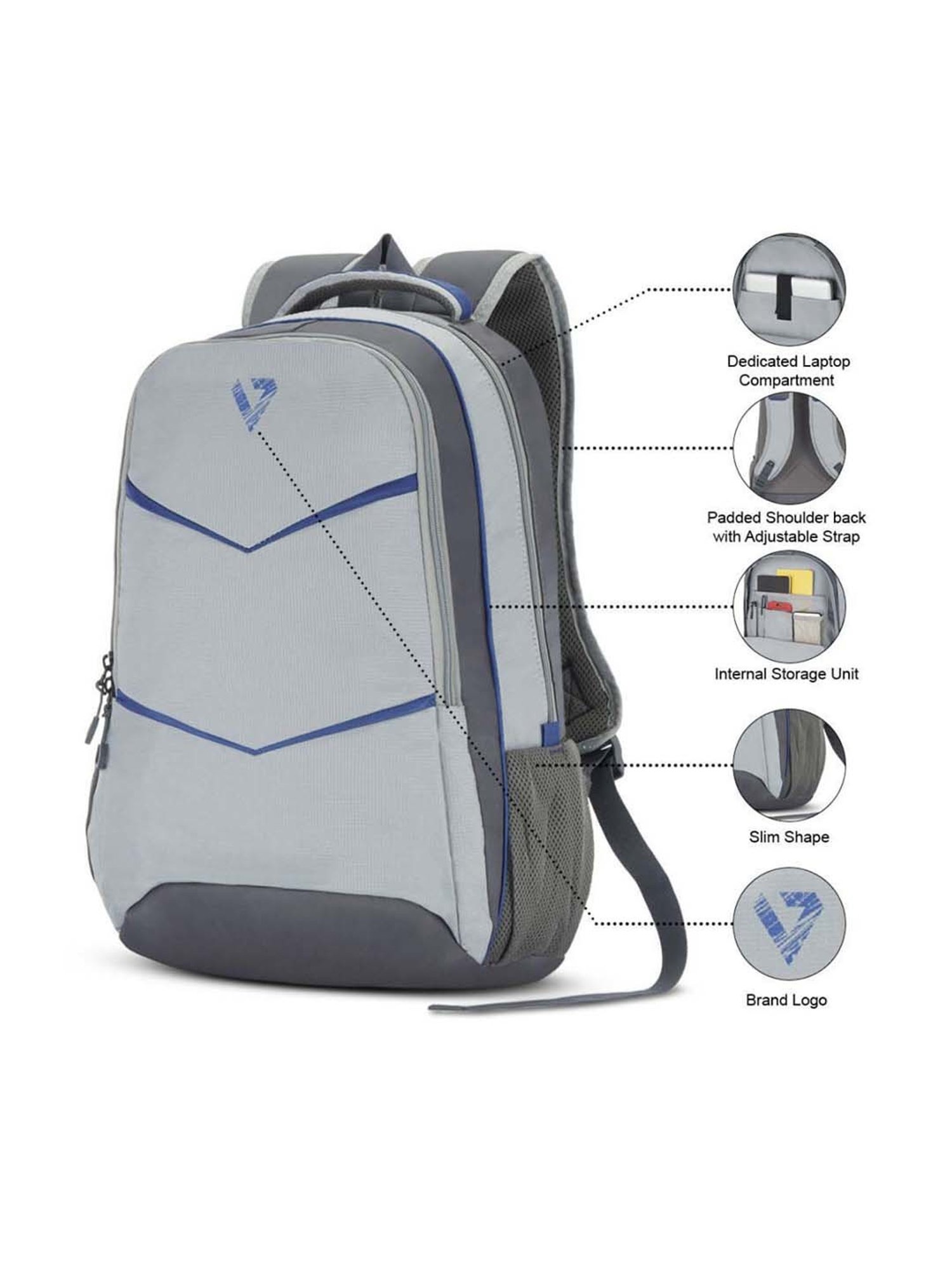 The Vertical 21.27 Ltrs Grey Large Laptop Backpack