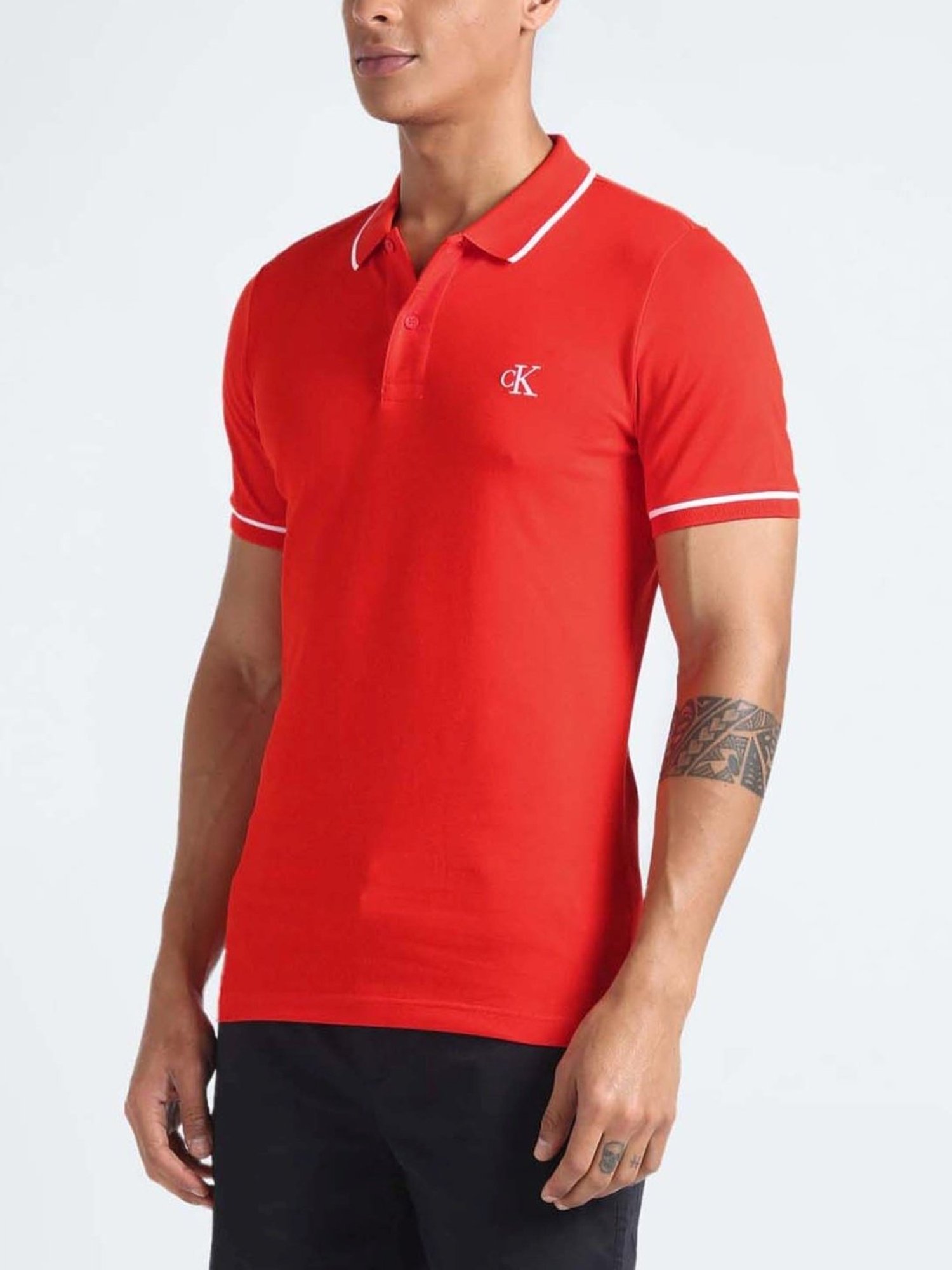 Calvin klein Jeans Fiery Red Slim Fit Polo T-Shirt