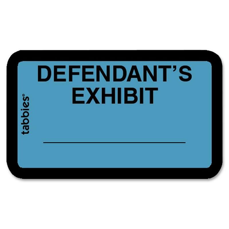 Tabbies Legal Exhibit Labels "Defendant" 1-5/8"x1" 252/PK Blue 58093