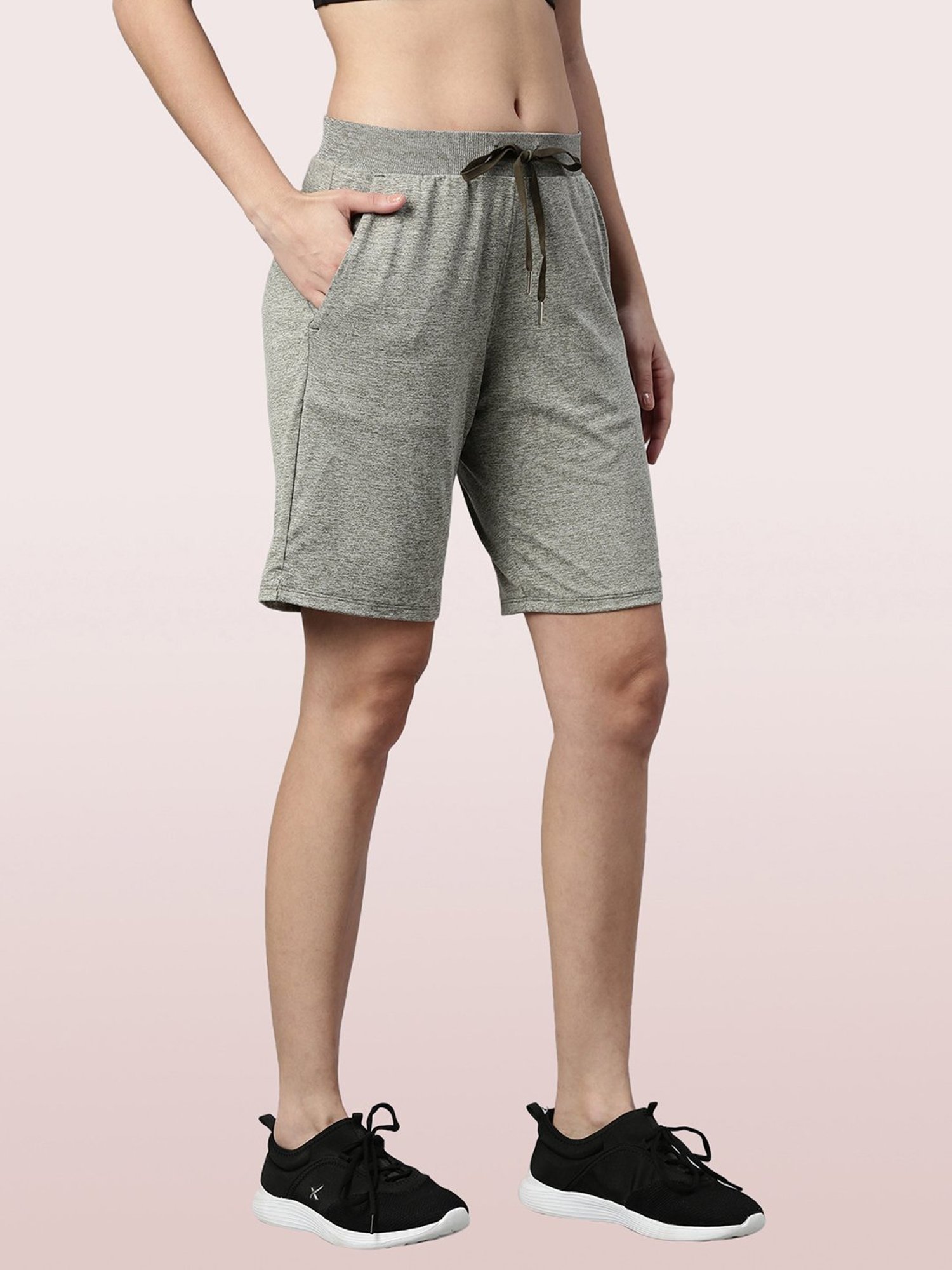 Enamor Grey Relaxed Fit Shorts