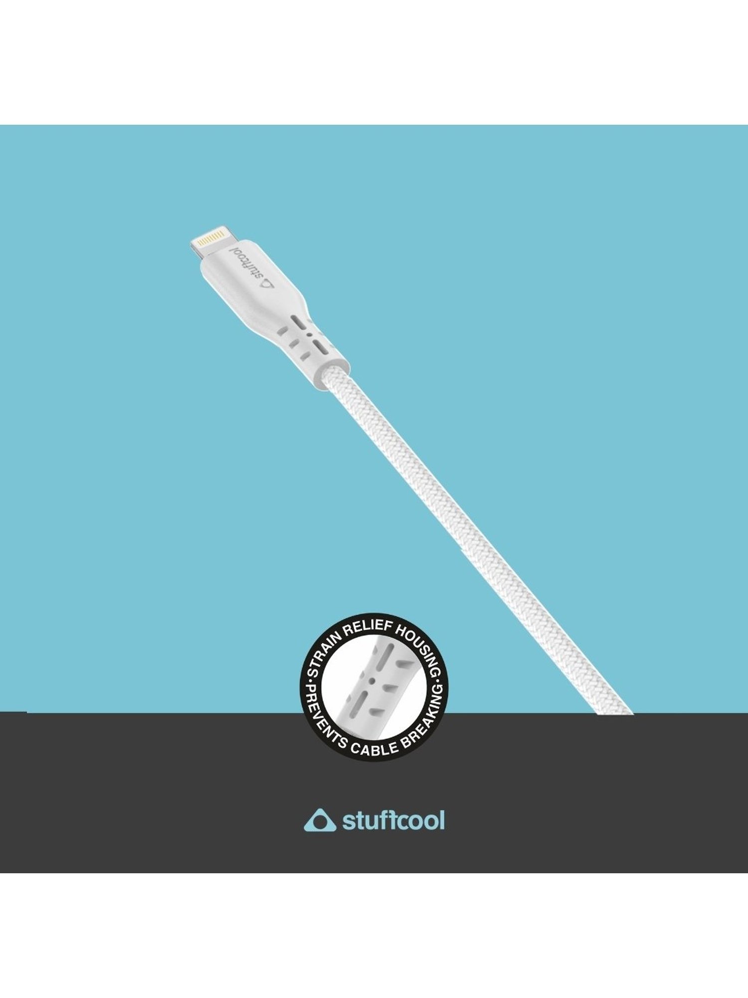 Stuffcool Alto USB C to Lightning Cable 20W (White)