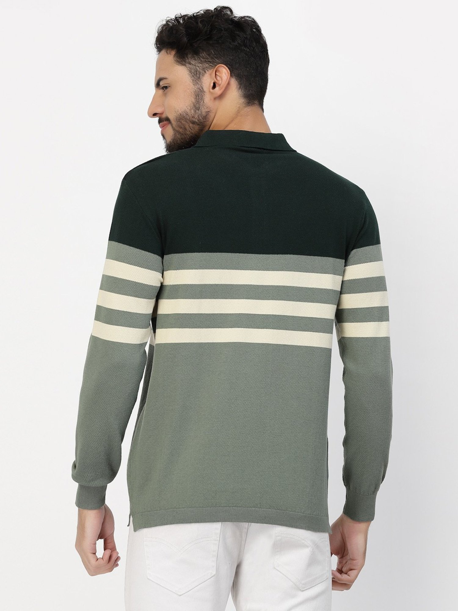 Kalt Multicolor Regular Fit Striped Polo T-Shirt