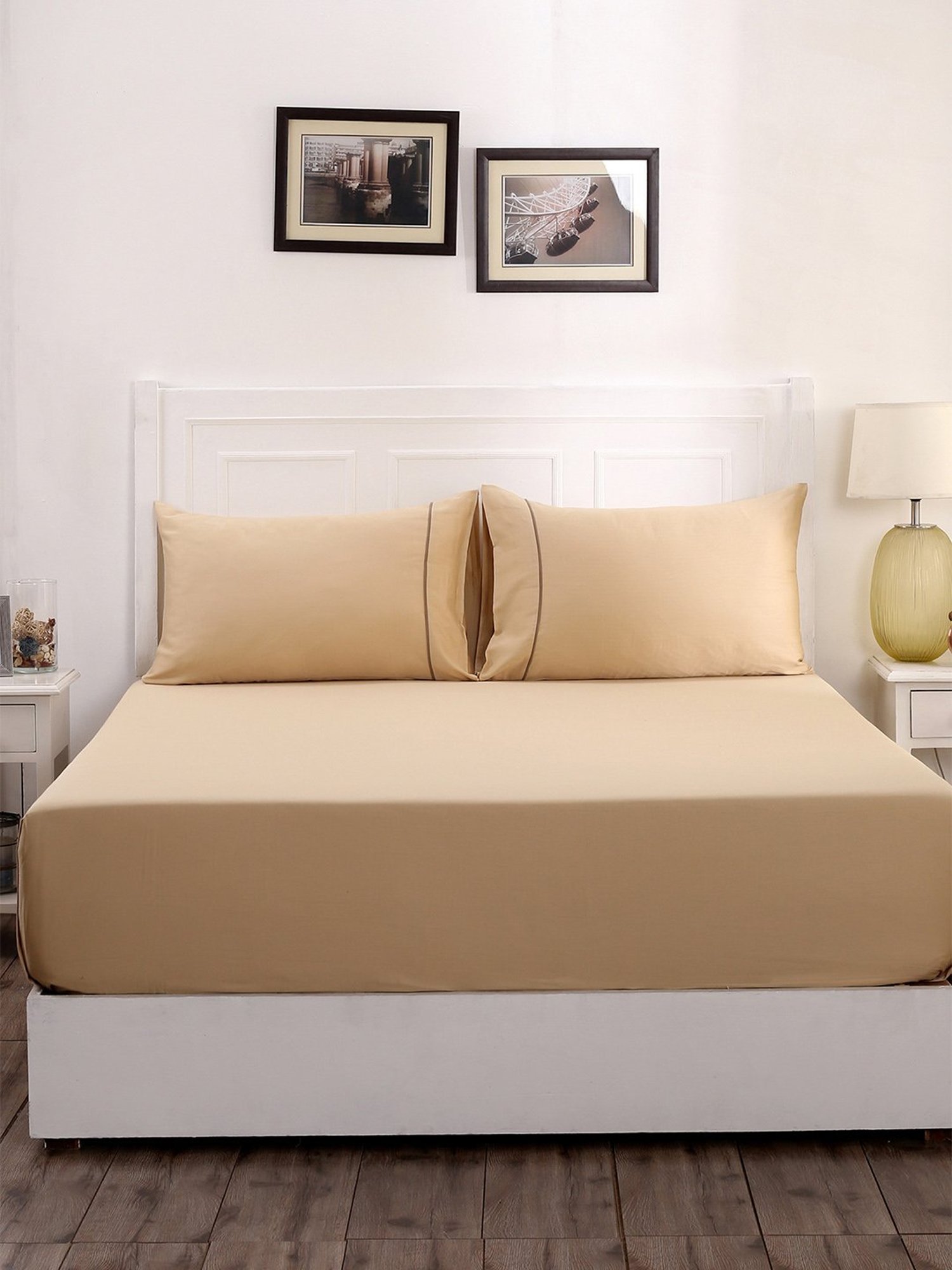 Maspar Gold 300 TC Cotton Single Bed Sheet with 1 Pillow Cover
