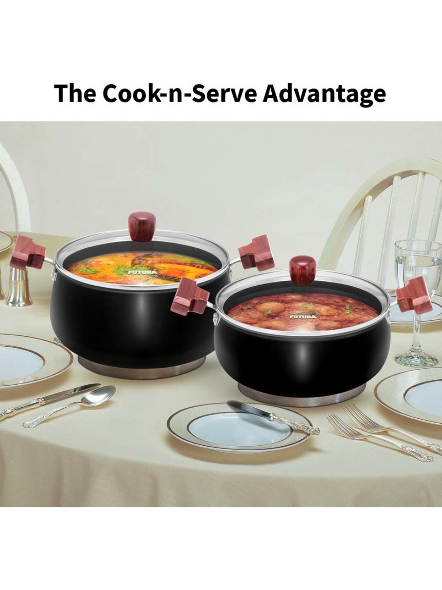 Hawkins Black & Transparent Hard Anodised 22.7 cm Non-Toxic Handi With Glass Lid (3 L) - Set of 1