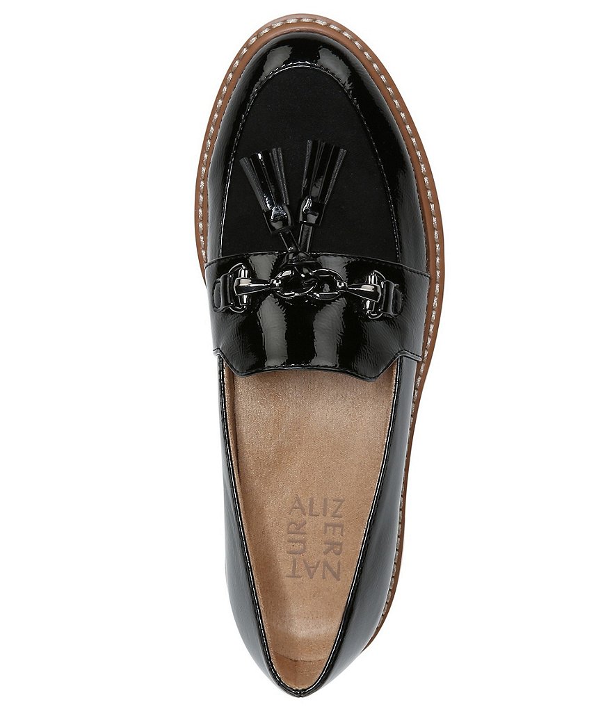 Naturalizer Estelle Patent Tassel Chain Slip-On Wedge Loafers