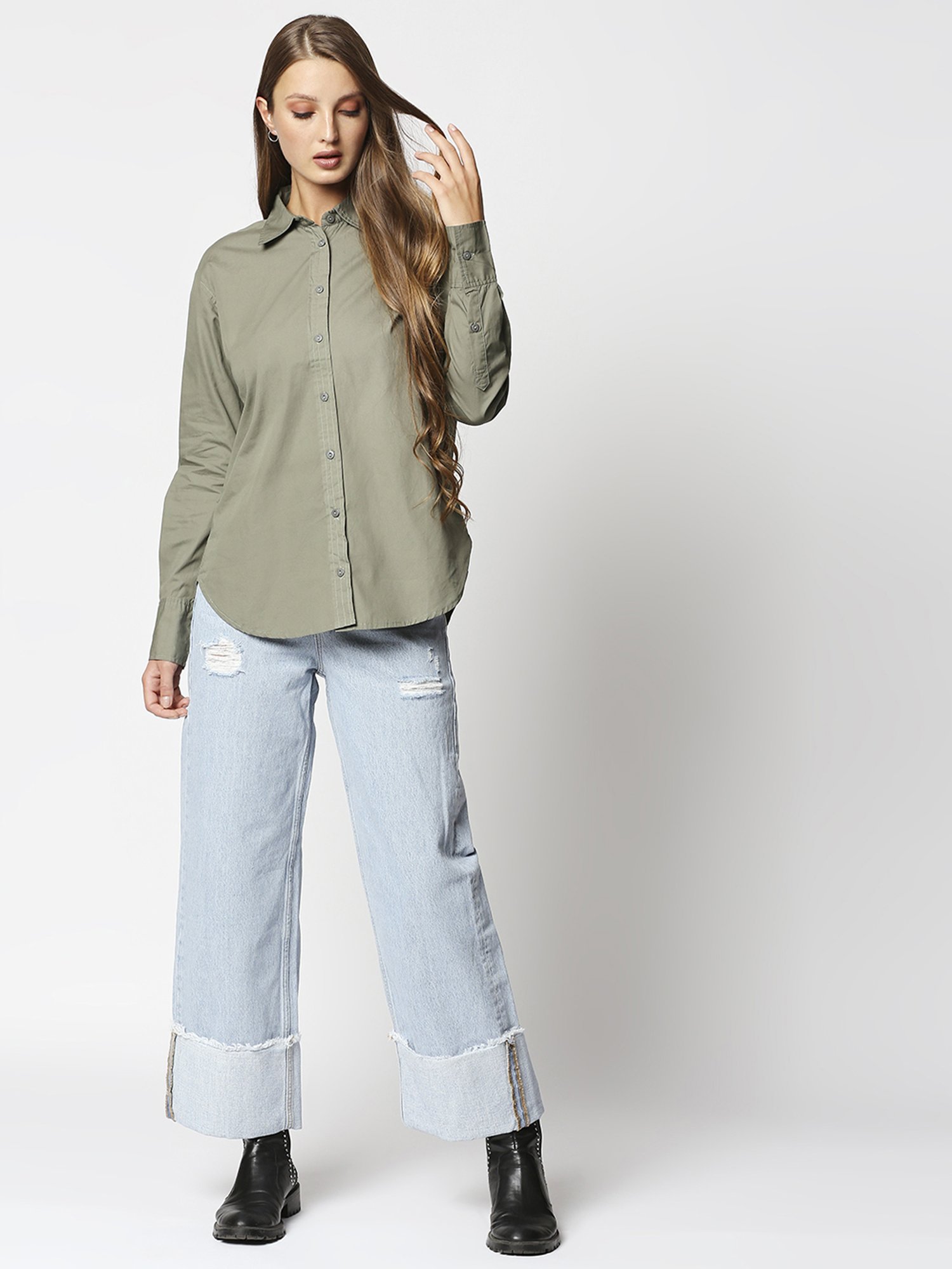 Remanika Green Pure Cotton Shirt