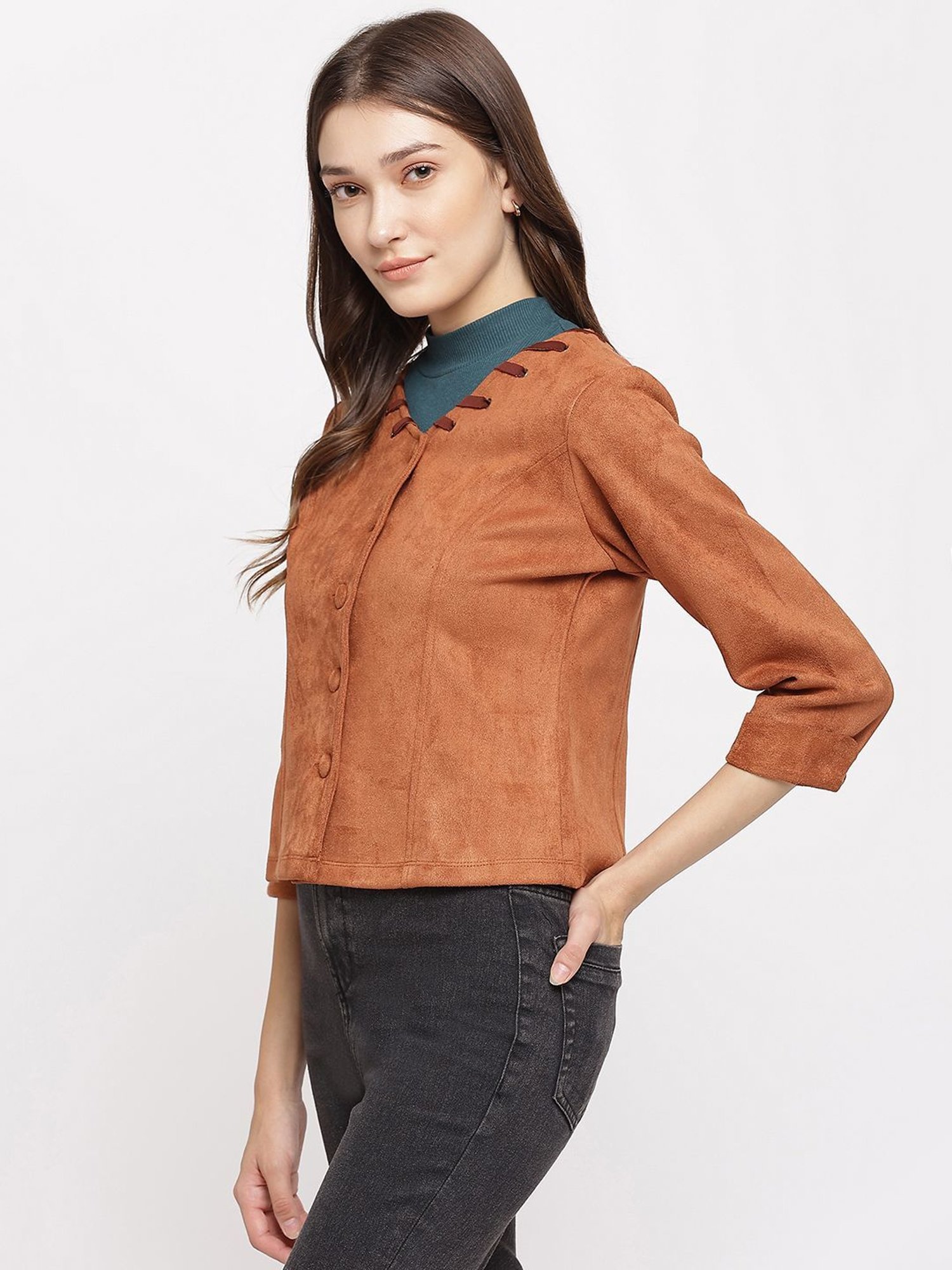Latin Quarters Brown Regular Fit Top