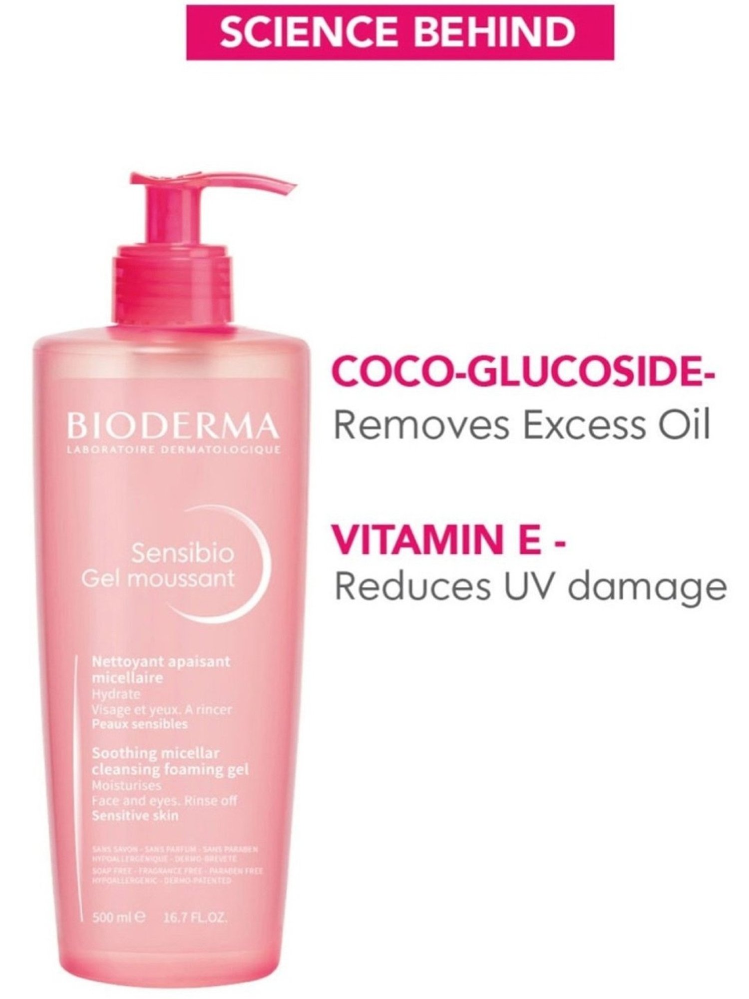 Bioderma Sensibio Gentle Soothing Micellar Cleansing Foaming Gel - 500 ml