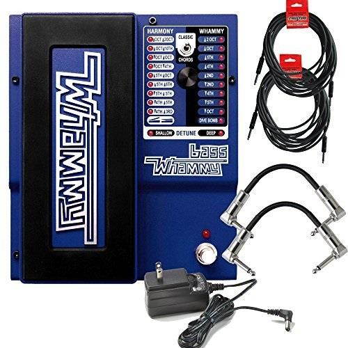 digitech bass whammy effect pedal with power supply and cables