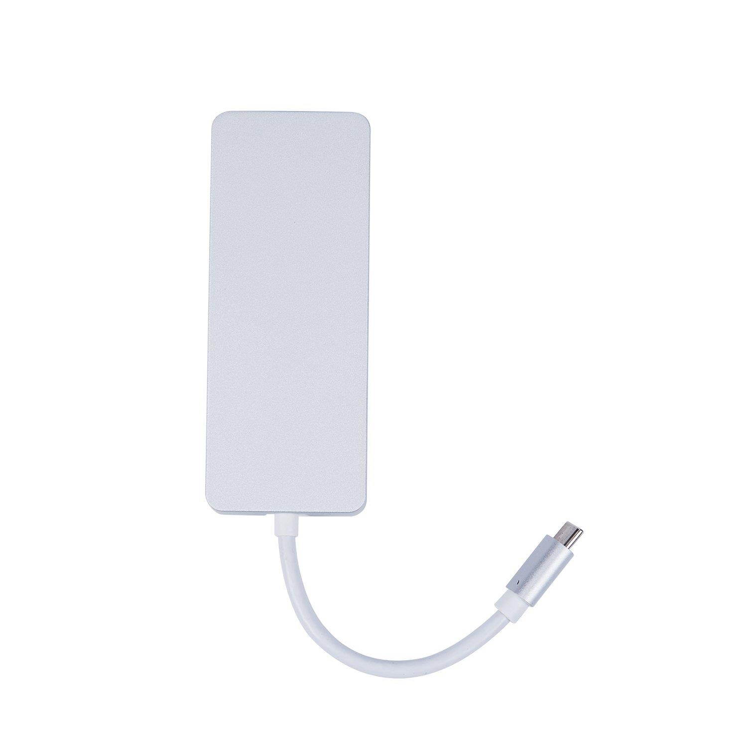 USB-C Digital AV Multiport Hub with 4K HDMI, 2 USB 3.0, TF/SD Card Reader, Type C Charging and Gigabit Ethernet Adapter for 20