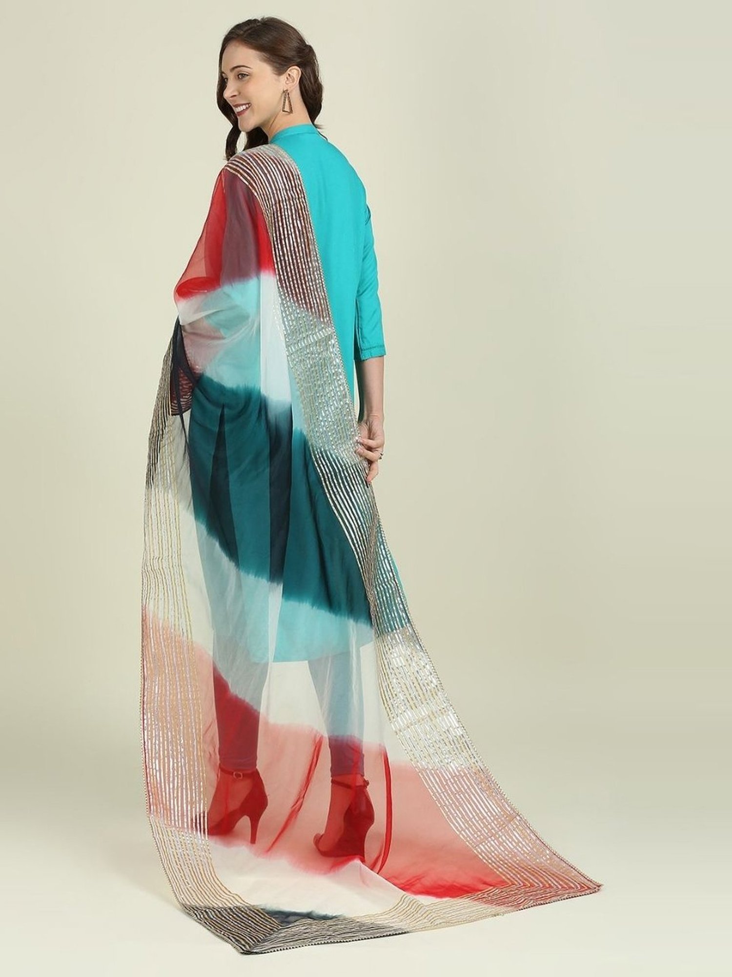 Stylum Red Plain Dupatta