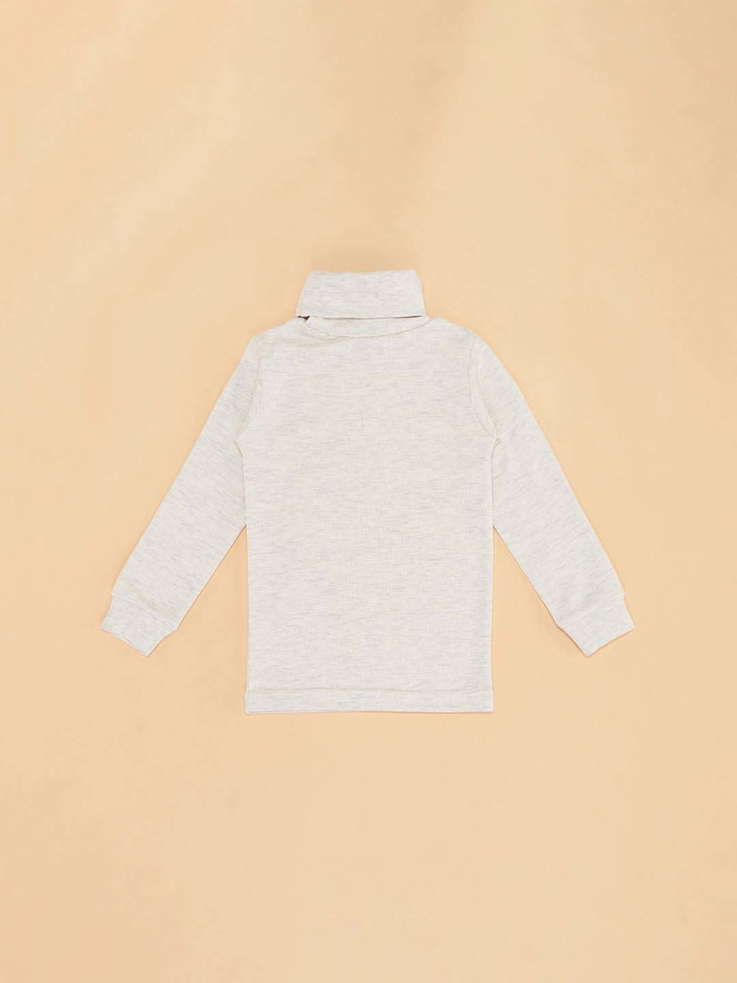 Dyca Kids Grey Melange Textured Thermal Top (Pack Of 2)