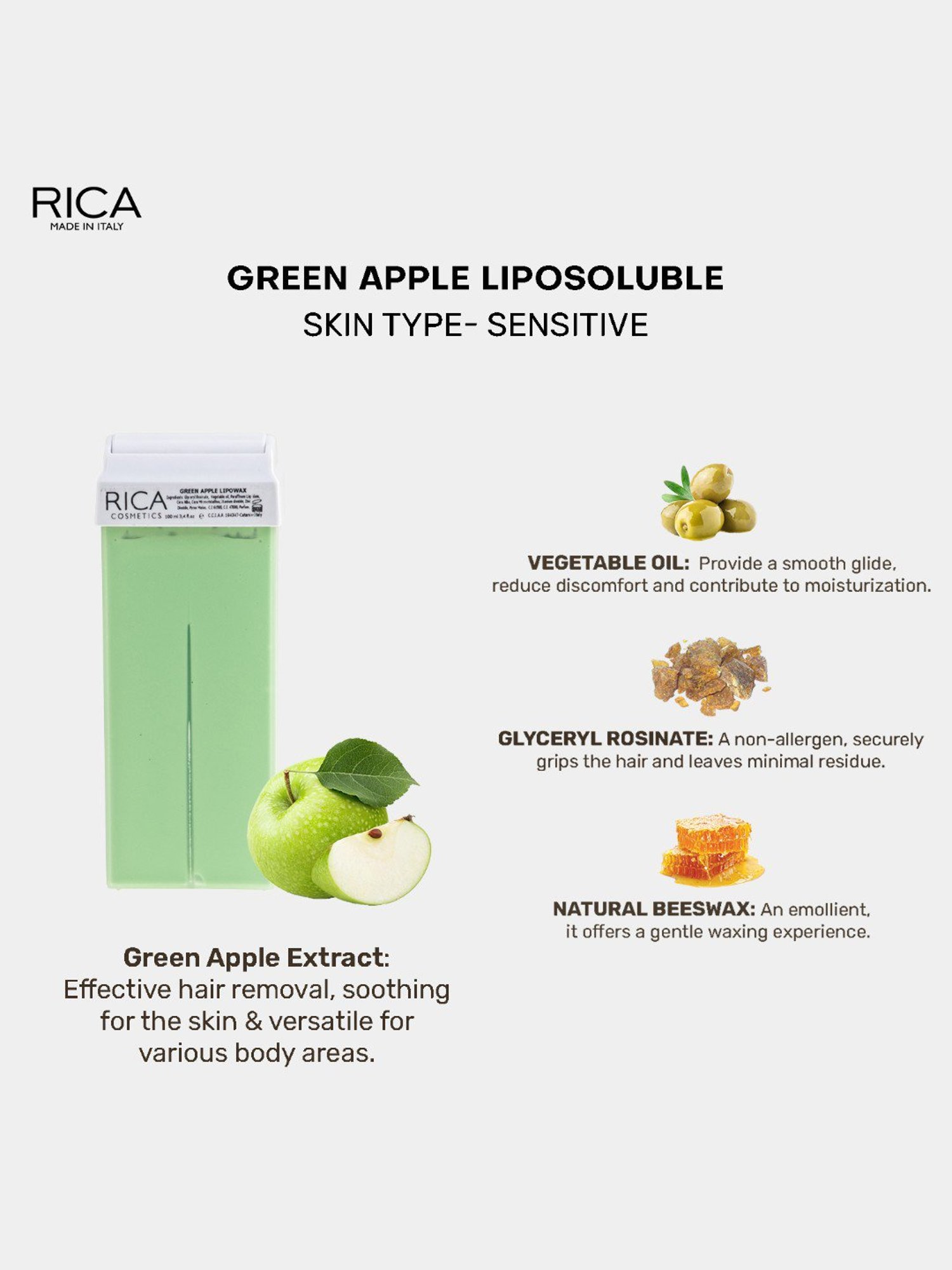 Rica Green Apple Wax Refill - 100 ml