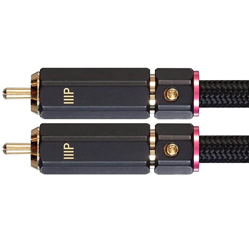 138076 Male RCA Two Channel Stereo Audio Cable 3 Feet Black Gold Plated Connectors Double Shielded with Copper Braiding Onix Series