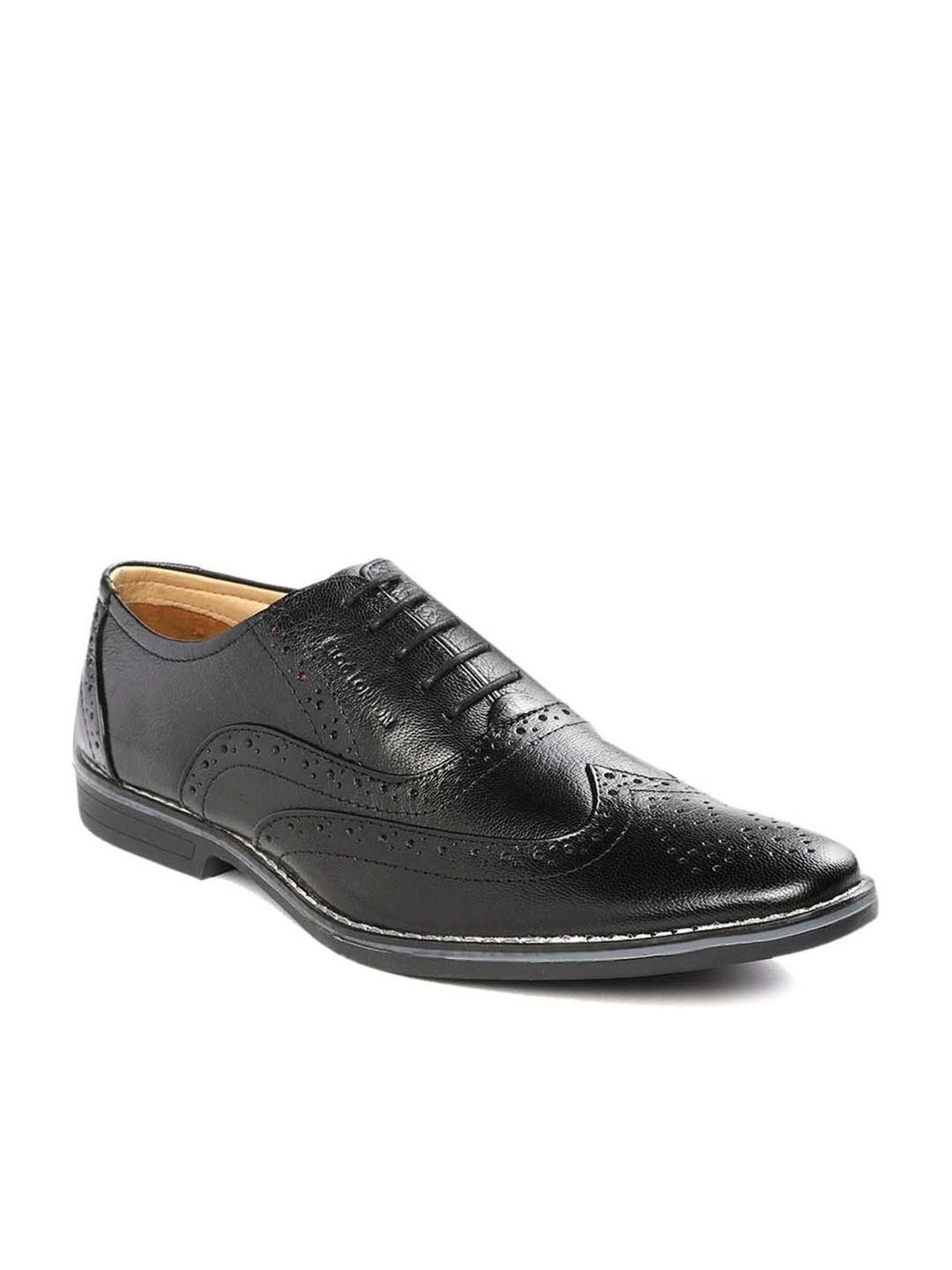 Clog London Men's Black Brogue Shoes