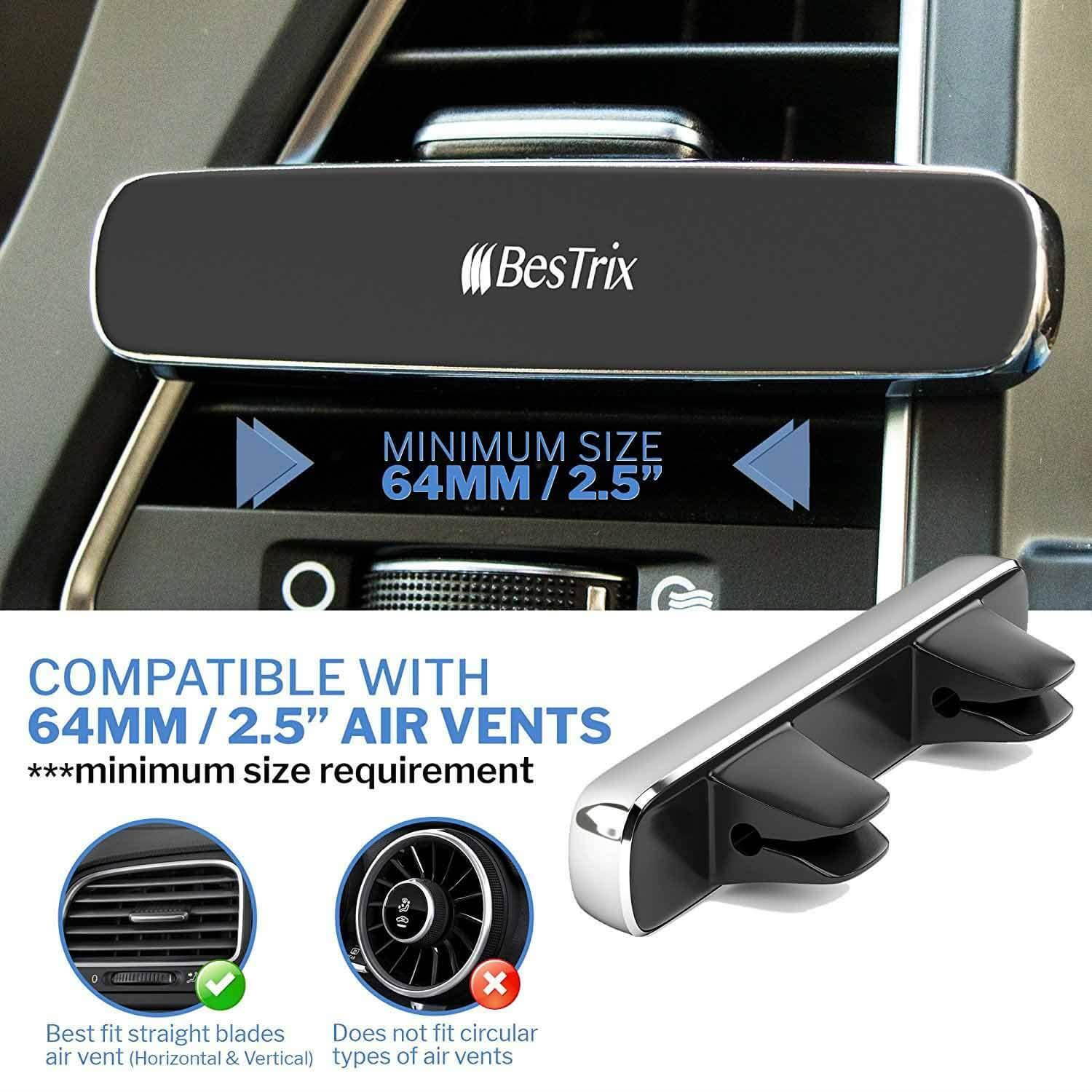 Bestrix Magnetic Phone Holder for Car Air Vent, Super Strong Magnet, Elegant & Luxury Design Compatible with All Smartphones & Mini Tablets