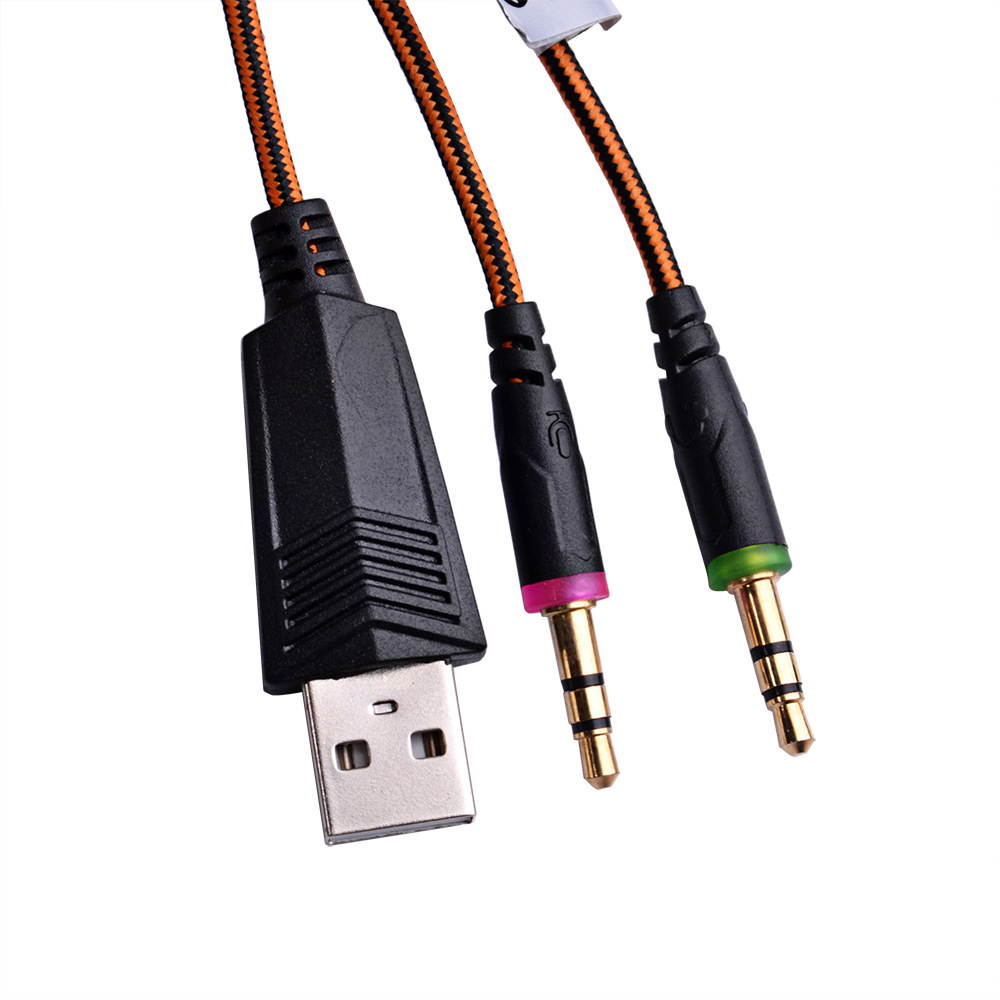 KOTION EACH G2000 Top Quality 50mm Drivers Wired Gaming Headphones with Mic for PC Computer Headset Earphone Stereo Bass LED Light & Noise Isolation-Red