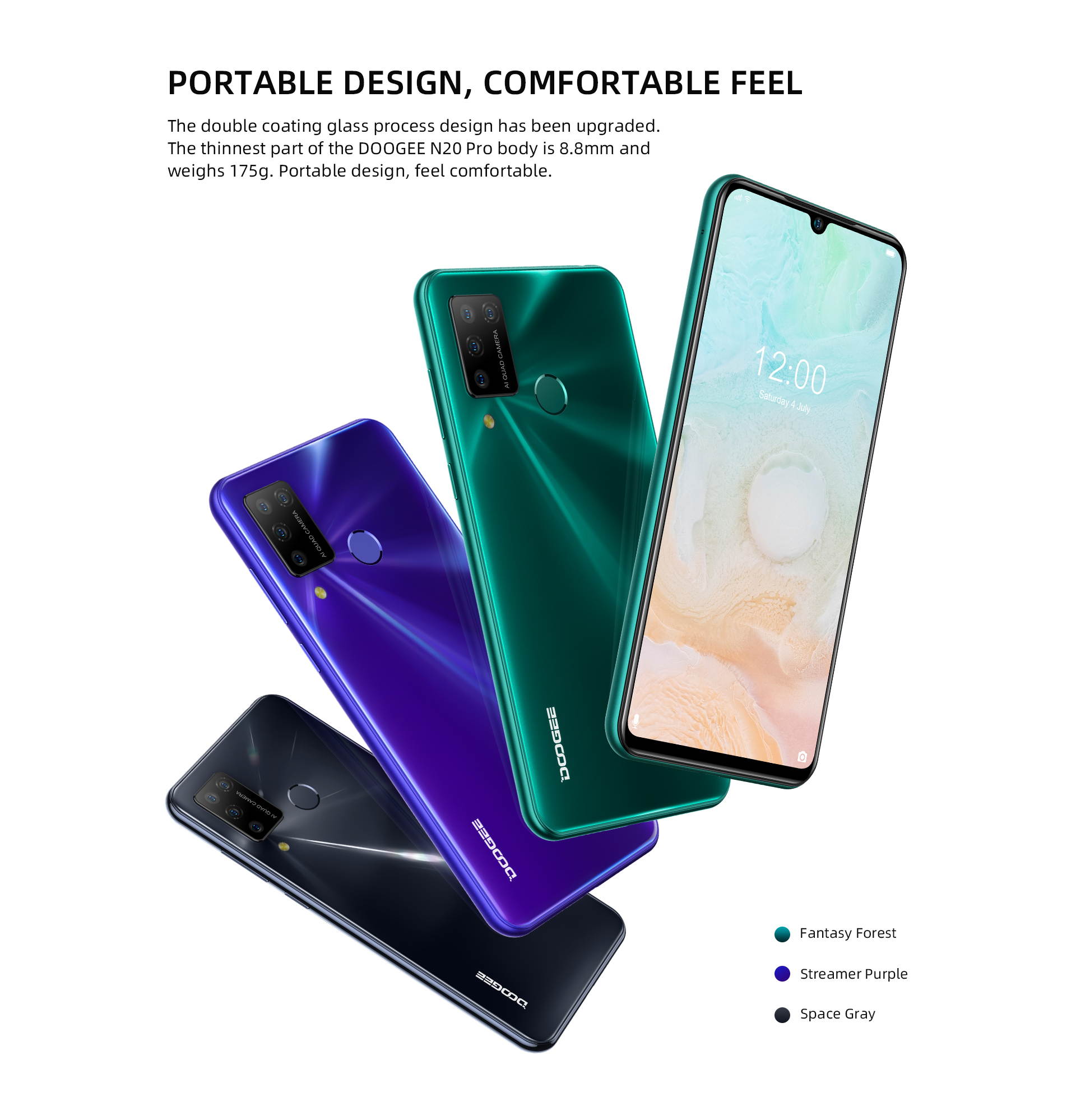 DOOGEE N20 Pro Quad Camara Telefonos moviles Helio P60 Octa Core 6GB RAM 128GB ROM Version Global 6.3"FHD + Android 10 OS Smartphone