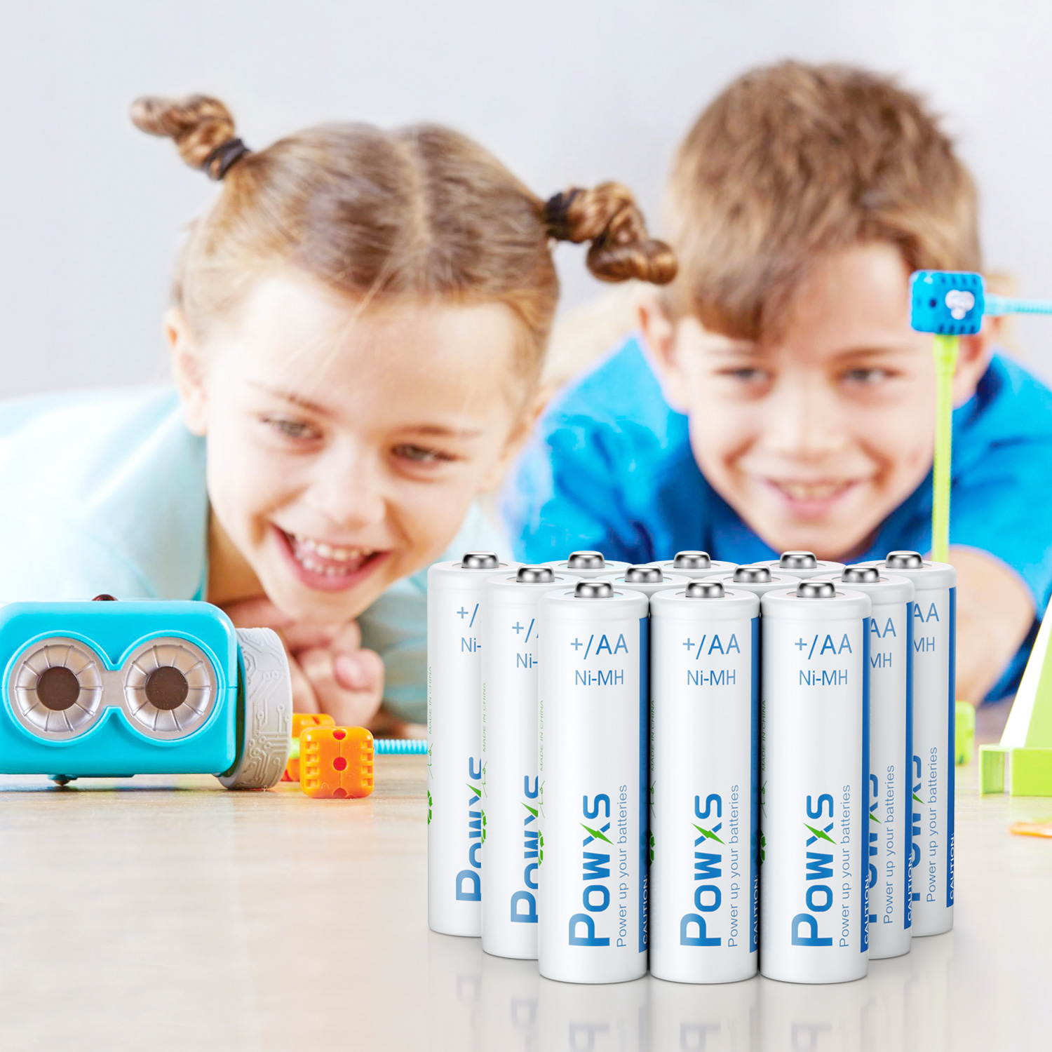 POWXS 4 Pack Rechargeable AA Batteries 2000mAh 1.2V Stardard Double AA Size for Cameras Flashlight Toys